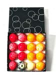 MARBLEISED RED & YELLOWS 2" POOL BALLS (STANDARD SIZE)**