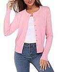 VOTEPRETTY Cardigans for Women UK Lightweight Ladies Cardigan Short Summer Jersey Top Sweater(Pink,XL)