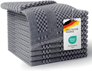 LEFUNDA® Lot de 10 Torchons de Cuisine Vaisselle De Qualité Supérieure 100% Coton, 220 GSM, Très Doux et Super Absorbant, Facile à Laver, 50x70cm (Gris, 10)