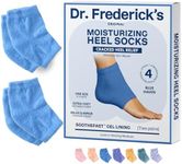 Dr. Frederick's Original Moisturizing Fuzzy Heel Socks - 2 Pairs - Cozy Gel-Lined Sleep Socks for Women & Men - Soothing Dry, Cracked Feet - Cracked Heel Repair - Heal Dry Heels - Blue Haven