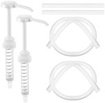 Feekoon 2 Pack Patent Pending Gallon Pump Dispenser, 1 oz Dispenser Pump for 5 Gallon Bucket Pump with 50cm Extended Tube, Anti Liquid Backflow Balls, Bottle Pump for Jugs Shampoo Detergent Condiments