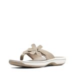 Clarks womens Brinkley Flora Flip Flop, Taupe Synthetic, 9 US