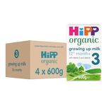 HiPP Organic 3 Growing up Baby Milk Powder Formula, From 12 Months, 600g (Pack of 4)