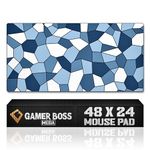 Gamer Boss - Gaming Mouse Pad with Stitched Edges, Non-Slip Rubber Base Mouse Mat, Premium Cloth Mousepad, Desk Mat for Laptop, Computer & PC (Mosaic, 4ft Mega)