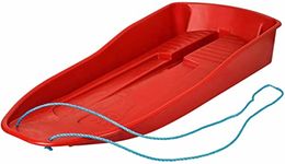 Easy Shopping Heavy Duty Colour Large Adults Kids Children Snow Sledges Toboggan Sledge Red Blue Pink Black With Rope Sled Play Snow Ice (Red)