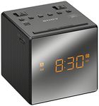 Sony FM/AM Dual Alarm Clock Radio with Mirror Finish - Black