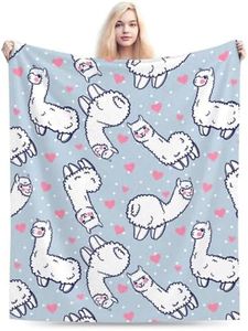 Zeleda Alpaca Blanket and Throws Fleece Blankets Alpaca Decorative for Adults and Kids Design Llama Gift Home Decorative Living Room Sofa Hug Plush Soft Bedroom Cozy Blanket 50"x60"