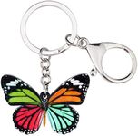 Bonsny Acrylic Floral Butterfly Keychains Key Ring Car Purse Bags INSECT Charms Gifts (Multicoloured)