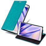 cadorabo Book Case works with Samsung Galaxy NOTE 4 in PETROL TURQUOISE - with Magnetic Closure, Stand Function and Card Slot - Wallet Etui Cover Pouch PU Leather Flip