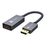 IVANKY 4K 60Hz Displayport(DP) to HDMI Adapter[Active, Nylon Braided, Gold-Plated] Display Port/DP to HDMI Adapter for HP, ThinkPad, AMD, NVIDIA, Desktop and More - Male to Female, (VBJ21-US)
