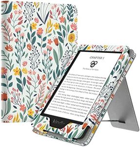MoKo Étui Compatible avec 6" All-New Kindle 11th Generation 2022/10th Gen 2019/8th Gen 2016, Coque de Protection avec Dragonne, Auto Réveil/Veille pour Kindle Paperwhite Édition Signature, Fleur