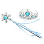 Kuzhi Frozen Elsa Crown Tiara and Wand Set ¨C Silver Heart Jewel