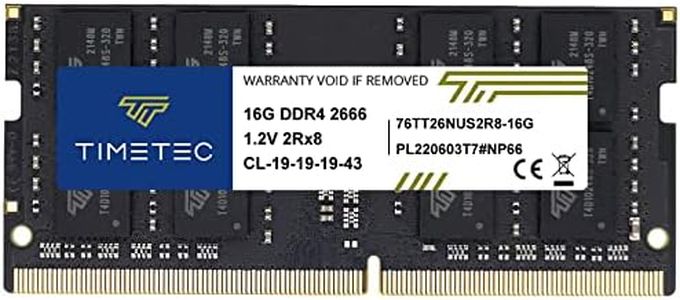 Timetec 16GB DDR4 2666MHz PC4-21300 Non-ECC Unbuffered 1.2V CL19 2Rx8 Dual Rank 260 Pin SODIMM Laptop Notebook PC Computer Memory RAM Module Upgrade (16GB)