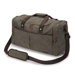 S-ZONE Large Canvas Travel Duffel Bag Weekend Overnight Bag with Shoes Compartment Holdall Gym Bag with Multi-Pockets for Men and Women