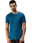 ONN Men's Peacock Blue Half Sleeves Round Neck T-Shirt(Size : 4X-Large)