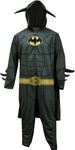 Bioworld Merchandising Men's Batman One Piece Fleece Pajama with Hood and Cape (Medium) Gray