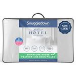 Snuggledown Goose Feather & Down Pillows 2 Pack - Medium Support Back Sleeper Pillows for Back Pain Relief - 100% Cotton Cover, Hypoallergenic, UK Standard Size (48cm x 74cm)