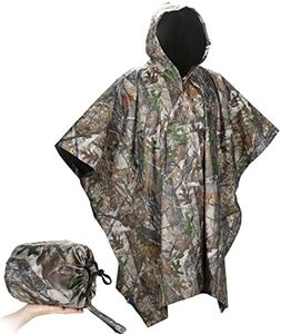 Lenotos Military Poncho, Waterproof Camouflage Army Poncho, Multi Use Rip Stop Military Rain Poncho, Camo