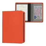 kwmobile Registration and Insurance Holder - Car Document Holder for Vehicle Documents and Cards - PU Leather - Fruity Orange