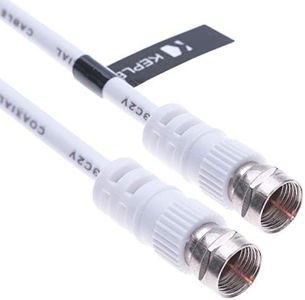 Coaxial Aerial Cable with Male F-F Pin Connectors for TV Satellite Sat Freesat Sky Virgin BT HDTV DVB DVD Radio/Coax Ariel Freeview Lead Television Antenna Cord Broadband – 32.8 ft White