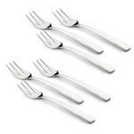 Parage 6 Pieces Stainless Steel Fruit Forks Set for Home & Kitchen, Fruit Picks, Kids, Small Size, 11.5 cm Long, (Pack of 6, Silver)