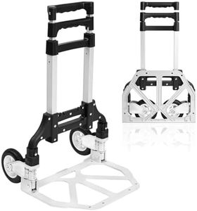 Carrito Plegable con Ruedas de Aluminio para Transporte de Cargas | Carro de Herramientas Multifuncional y Carretilla Plegable con Cuerda de Sujeción | Soporta hasta 75 kg de Peso