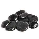 Lovehoney Oh! Black Hot Massage Rocks with Drawstring Bag - Pebbles of Varied Sizes - Pack of 9