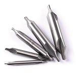 ATOPLEE 5pcs Premium HSS 60° Center Drill Combined Drill & Countersink Lathe Mill Tool Set 1/8 3/16 1/4 5/16 3/8 inch