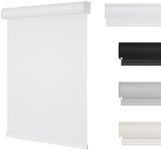 Changshade Cordless Blackout Roller Shades with Valance, Room Darkening Roll-up Shade Easy Install, Fabric Windows Blinds for Home, Bedroom and Office, 48" W x 72" H, White ROL48WT72D