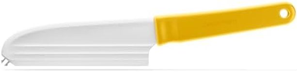 Dreamfarm Knibble Lite | Non-Stick Cheese Knife with Stainless Steel Forks | Multi-Functional Kitchen Knife with Unique Ridged Blade | Perfect for Slicing, Spreading and Serving | Yellow