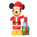 Gemmy 7Ft.Tall Inflatable Christmas Mickey Mouse Dressed in Santa Suit with Presents Airblow Indoor/Outdoor Holiday Decorations