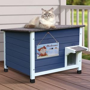 Rockever Insulated Cat House, 100% Insulated Outdoor Cat Houses for Winter Outdoor Cat Houses for Feral Cats Weatherproof All-Round Foam Design