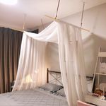 Bed Canopy for Girls,King Canopy Bed Curtains with Bed Frame Queen Full Bed White Tulle Canopy Bed Scarf,Sheer Bed Drapes,Twin Girls Canopy Bed Decor (59 * 228 inches)