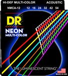 DR Strings Multi-Color Strings Lite Coated Phosphor Bronze Acoustic Guitar Strings, Light NMCA-12