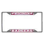 FANMATS NCAA University of Wisconsin Badgers Chrome License Plate Frame