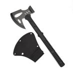 KHU Camping Axe Tactical Throwing Axe Tomahawk Survival Hatchet Axe with Sheath - Nylon Fiber Handle for Outdoor Hunting Hiking Bushcraft Camping Gear Garden Tools (Black-03A)