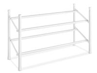 Whitmor 2-Tier, White Expandable and Stackable Shoe Rack