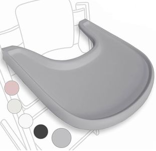 High Chair Tray Compatible with Stokke Tripp Trapp Chair – Matte Gray – NO Suction Plate Feature – Ergonomic Curved Design – BPA-Free, Easy to Assemble