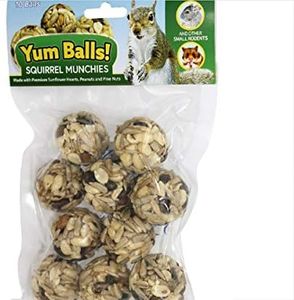 Yum Balls! - Squirrel Munchies - Healthy Natural Treat with Nuts & Seeds - Squirrels, Chinchillas, Prairie Dogs, Degus, Rats, Hamsters, Rabbits, Guinea Pigs, Gerbils and Other Small Pets