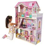 KidKraft Annabelle Wooden Dolls House with Furniture and Accessories Included, 3 Storey Play Set with Lift and Balcony for 30 cm /12 inch Dolls, Kids' Toys, 65934, Amazon Exclusive