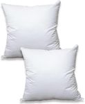 Cushion Inserts Pads (Pack of 2) 45 x 45 cm (18x18 Inches) - White Hollowfibre Bounce Back Cushion Inner - Plump Square Cushion Pads for Sofa, Couch & Decorative Pillow Fillers – Made in UK