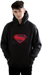 DC Comics Men's Justice League Movie Superman Logo Hoodie X-Large Black