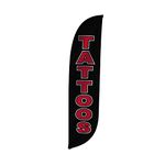 LookOurWay Feather Flag Banner - 12 Feet Tall Advertising Flags for Outdoor Business and Events Promotion - Swooper Flag Only - Business Flags - Tattoos (10M1200310)