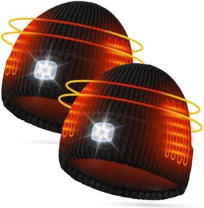 BOYISEN 2 Pack Heated Beanie Hat with Light, Winter Tech Gift for Men Women