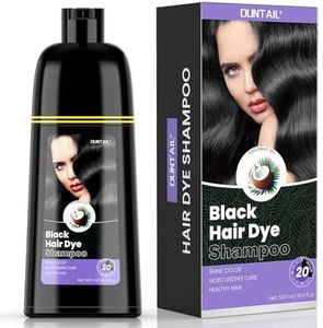 Black Hair Dye Shampoo 3 in 1 for Women/Men,Hair Color Shampoo for Gray Hair Coverage- Gentle Formula, Black in Twenty minutes(17.6 Fl Oz)
