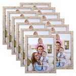 Giftgarden 8x10 Picture Frame Distressed Beige White Set of 12, Multi Rustic Wood Grain 8 by 10 Photo Frames Bulk for Wall or Tabletop Display