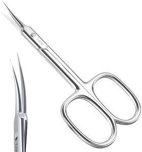 THRAU Cuticle Scissors Extra Fine for Women and Men, Curved Stainless Steel with Precise Pointed Tip Grooming Blades, Manicure, Pedicure, or Trim Nail, Eyebrow, Eyelash, and Dry Skin, 3.7”