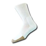 Thorlo Men's Tennis Crew Sock, White/Black, X-Large