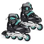 Navaris Inline Roller Skates - Kids Childrens Adults Adjustable Roller In Line Skates for Children Girls Boys Unisex - Various