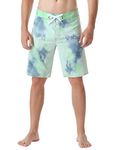 Nonwe Men's Swim Trunks Quick Dry with Pocket Adjustable Waist Board Shorts, Green-343, 36